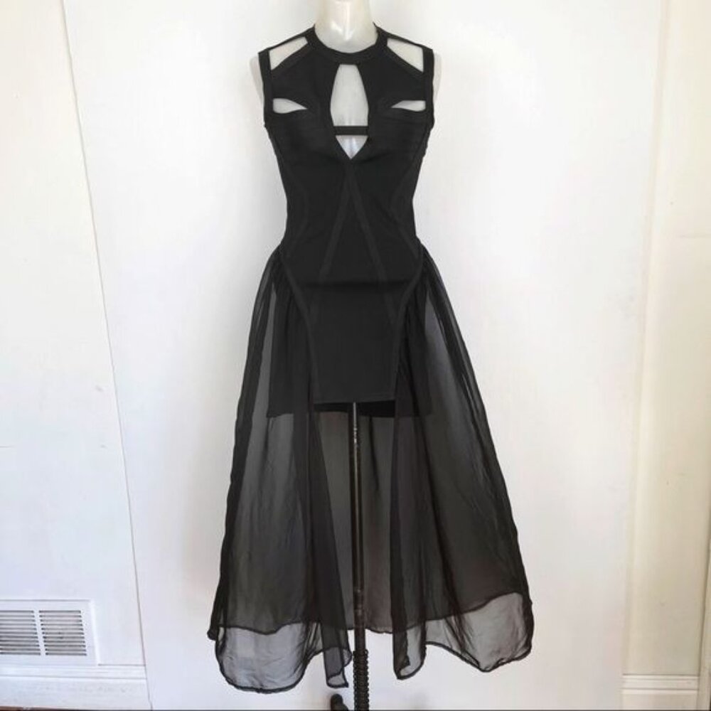 UNIF Godspeed Bandage Cut Out Sheer Maxi Dress size Small - Picture 2 of 13
